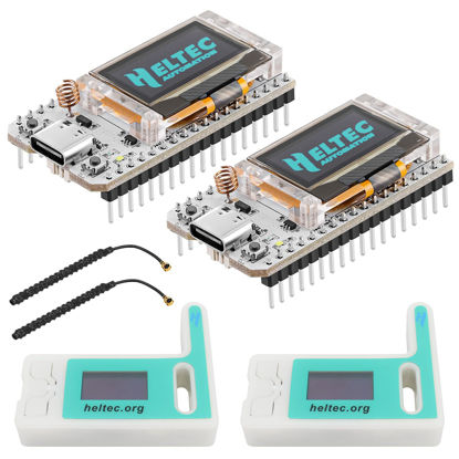 Picture of MakerFocus 2 Set ESP32 LoRa V3 Development Board with 915 MHz Antenna and Case Integrated WiFi Bluetooth SX1262 CP2102 0.96-inch OLED Display Type C for Meshtastic IoT Arduino Intelligent Scenes