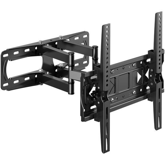 Picture of WNJQBY Full Motion TV Mount for Most 26-65 Inch Flat/Curved 4K LED LCD TVs, Swivel and Tilt TV Wall Mount Max VESA 400X400 mm,Fits 12″/16″ Wood Studs,Rotate Articulating Arms Wall Mount TV Bracket