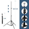 Picture of LCUIRC Photo Backdrop Stand, 6.5x10ft Background Stand Kit with 4 Crossbars, 4 Spring Clamps, 4 Backdrop Clips, 2 Sandbags, and Carrying Bag for Parties Decoration