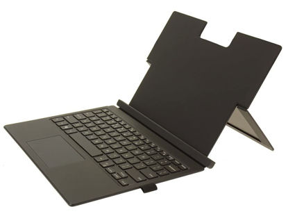 Picture of Black Gray US English Slim Folio Keyboard Palmrest Touchpad Docking Station Assembly XD6CK 0XD6CK CN-0XD6CK Compatible Replacement Spare Part for Dell Latitude 12 7275 XPS 12 9250 2-in-1 Series