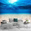 Picture of ATTAFE Underwater Blue Ocean 3D Mural Wallpaper, Wide Sandy Sea Bottom Photo Mural Wallpapers, Mural HD Photo for Living Room TV Sofa Bedroom 98" by 69"