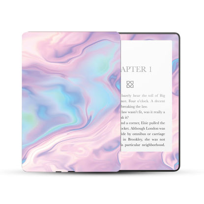 Picture of MightySkins Skin Compatible with Amazon Kindle Paperwhite 5 6.8-inch 11th Gen (2021) Full Wrap - Pastel Wave | Protective, Durable, and Unique Vinyl Decal wrap Cover | Easy to Apply | Made in The USA