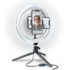 Picture of Bower 10'' Tabletop LED Ring Light, Dimmable, 3-Color Mode, 10-Level Brightness, Perfect for Vlogging, Streaming, Social Media, Compatible with Most Smartphones, USB Powered