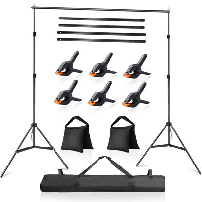 Picture of LDGHO Photo Video Studio 10x7Ft (WxH) Adjustable Background Stand Backdrop Support System Kit with Carry Bag