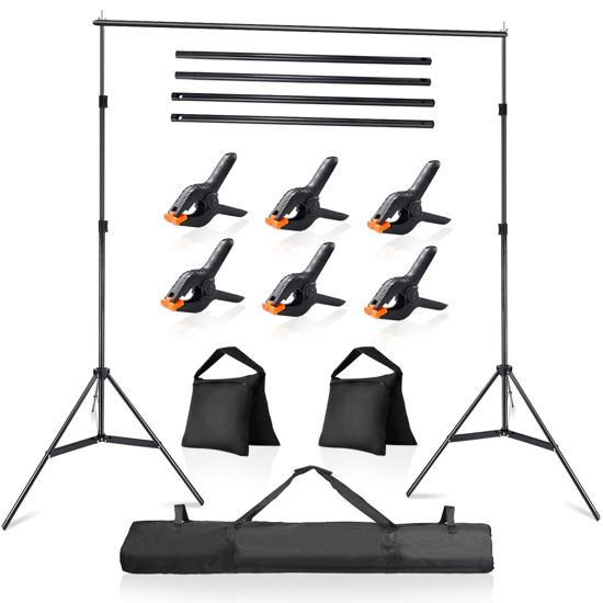 Picture of LDGHO Photo Video Studio 10x7Ft (WxH) Adjustable Background Stand Backdrop Support System Kit with Carry Bag