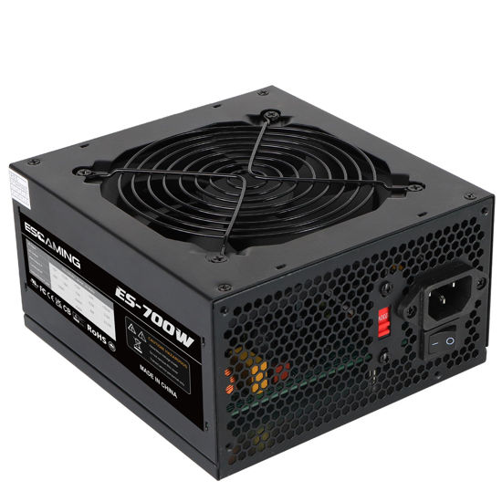 Picture of 700W Power Supply Non Modular ATX PSU with 120mm Ultra Quiet Cooling Fan, Support 115/220V Switch, All Protections, 5 Years Warranty