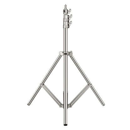 Picture of NEEWER 79"/2m Stainless Steel Light Stand, Spring Cushioned Heavy Duty Photography Tripod Stand with 1/4” to 3/8” Universal Screw Adapter for Strobe, LED Video Light, Ring Light, Monolight, Softbox