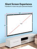 Picture of Projector Screen, HYZ 120 inch Portable Projector Screen Indoor Outdoor Projection Screen 16:9 4K HD Wrinkle-Free Foldable Movie Screen for Backyard, Double Sided Projection for Home Theater