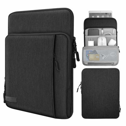 Picture of MoKo 9-11 Inch Tablet Sleeve Bag Carrying Case with Storage Pockets Fits New 11-inch iPad Pro M4/iPad Air M2 2024, iPad Air 5/4 10.9, iPad Pro 11, iPad 10/9/8th 10.9/10.2, Tab S8/S9 11,Black & Gray