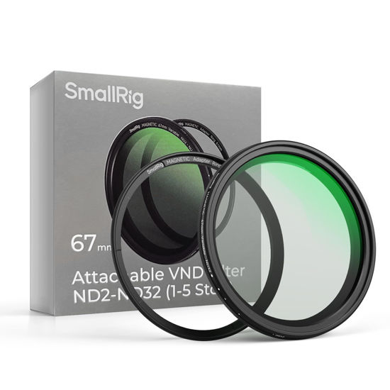 Picture of SmallRig 67mm Magnetic Variable ND Filter ND2-ND32 (1-5 Stops) + 67mm Threaded Filter Ring, No X Cross HD Optical Glass Waterproof Scratch Resistant Magnetic Adjustable Neutral Density Filter - 4581