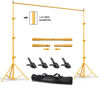 Picture of HYJ-INC Backdrop Stand 10x8.5ft(WxH) Photo Studio Adjustable Background Stand Support Kit with Clamps, Carrying Bag for Photography Video Parties Wedding Events Decoration.