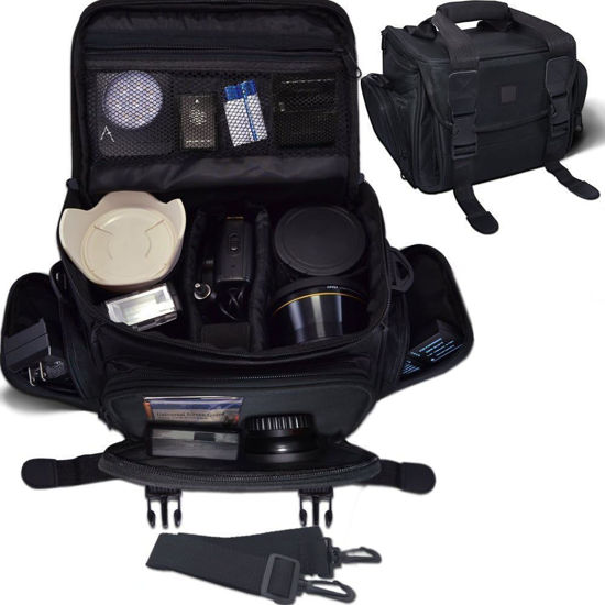 Picture of eCostConnection Extra Large Camera Bag Fully Padded Gadget Case with Dual Buckles for Sony,Nikon, Canon, Olympus, Pentax, Panasonic, Samsung & Many More SLR Cameras & Camcorders