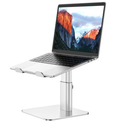 Picture of BESIGN LSX6N Laptop Stand, Ergonomic Adjustable Notebook Riser Holder, Computer Stand Compatible with Air, Pro, Dell, HP, Lenovo More 10-15.6" Laptops, Silver