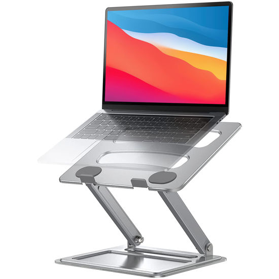 Picture of LORYERGO Adjustable Laptop Stand, Portable Riser for 17.3inch Laptops, Adjustment for Desk, Holds Up to 17.6lbs Notebook - Sliver