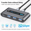 Picture of PVBCTCSID 10Gbps USB 3.2 Switch USB C Switch Share 1 USB C and 3 USB A Devices USB Switcher 2 Computers Supports USB C Input for Mouse Keyboard Printer with Desktop Controller (Aluminium)