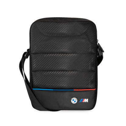 Picture of BMW Tablet Bag: Sleek and Durable PU Leather and Carbon Black Design for 10-inch Tablets, Smartphones, or Any Gadgets on The Go - Perfect for Work, Travel, and Everyday Use - Carbon Black Tricolor