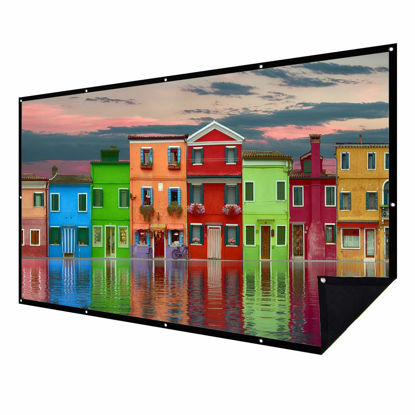 Picture of Double Layer Projector Screen 100 inch 16:9 Portable Projection Movie Screen 3D with No Light Transmission for Home Theater Outdoor Indoor Office with 15 Nails No Crease