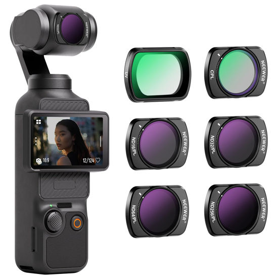 Picture of NEEWER Magnetic ND/CPL Filter Set Compatible with DJI OSMO Pocket 3, 6 Pack UV CPL ND16/PL ND32/PL ND64/PL ND256/PL Polarizing and Neutral Density Filters, Multi Coated HD Optical Glass/Aluminum Frame