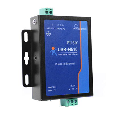 Picture of JMT USR-N510 New Version (H7-4) 1 Port RS485 to Ethernet Converter DC 5-36V Serial Device Server Up to 400Mhz Support Modbus RTU to Modbus TCP Virtual COM with 12V Power Adapter