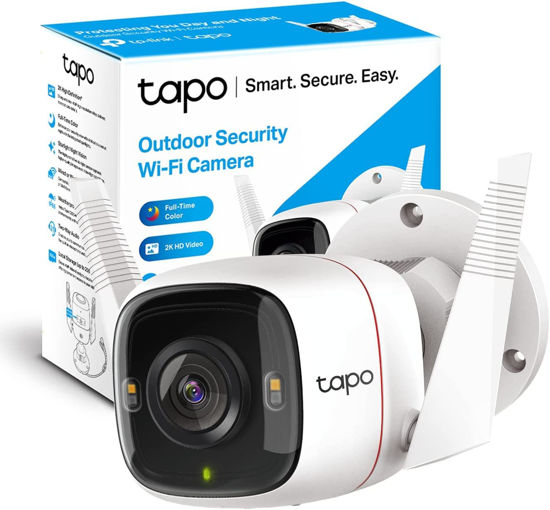 Picture of Tapo TP-Link 2K QHD Security Camera Outdoor Wired, Starlight Sensor for Color Night Vision, Free AI Detection, Built-in Siren, Cloud/SD Card Storage, Works with Alexa & Google Home C320WS