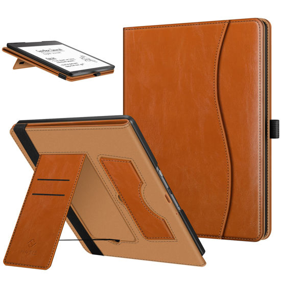 Picture of Fintie Stand Case for Kindle Scribe (2022 Released) 10.2 Inch Tablet - Premium PU Leather Stand Cover Auto Sleep/Wake with Card Slot and Pen Holder, Brown