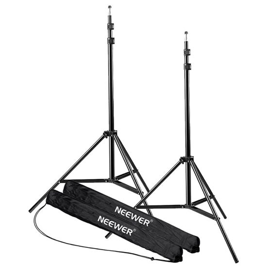 Picture of NEEWER Photography Light Stand, 7 Feet / 210cm Aluminum Alloy Photo Studio Tripod Stands for Video, Portrait and Photography Lighting, Reflectors, Soft Boxes, Umbrellas, Backgrounds (2 Pieces)