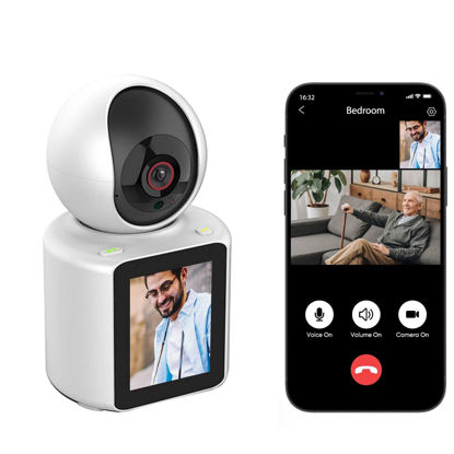 Picture of LASTCOW Video Calling Camera with 2.8 inch HD Screen Voice Assistant, 1080P Indoor Home Security Camera, Indoor Home Nanny Camera,Baby/Elder/Nanny/Dog/Pet Camera with Phone App