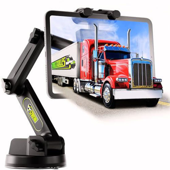 Picture of Truckules Tablet Mount for Truck - Heavy Duty Super Suction Cup for Tablet & iPad Mount Truck Dashboard Windshield 16.7 inch Long Arm & Stable, Compatible with Tablet & iPad, Big Rig Truck 16.7 inch