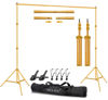 Picture of HYJ-INC 10ft x 7ft - Gold Adjustable Photography Backdrop Support System Photo Video Studio Background Stand Kit with Carry Bag for Portrait & Studio Photography