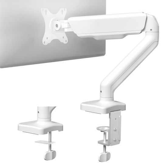 Picture of VIVO Single 17 to 32 inch Monitor Height Adjustable Counterbalance Mechanical Arm Desk Stand, Classic, Universal VESA Mount, White, STAND-V001OW