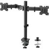 Picture of HUANUO Dual Monitor Desk Mount, Heavy-Duty Steel Adjustable Arm for 13-32 Inch Screens, Tilt, Swivel, Rotate, C-Clamp & Grommet Base, Holds up to 17.6 lbs per Arm, VESA 75/100mm