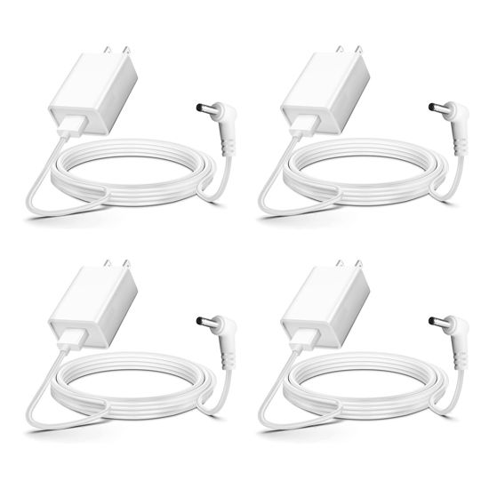 Picture of 4-Pack Indoor/Outdoor Power Adapter Charger for Ring Stick Up Cam Plug-in/Ring Stick Up 3rd Gen/2nd Gen, Ring Spotlight Cam,Ring Pan Tilt Stick Up Camera Plug in Charging Cord Cable (4m/13.2ft) White