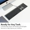 Picture of Macally Ultra-Slim USB Wired Computer Keyboard - Works Great as Both a Windows or Wired Mac Keyboard - Compatible Full Size Apple Keyboard with Numeric Keypad for Mac Mini, iMac, MacBook - Space Gray