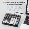 Picture of Kisnt Mechanical Number Pad, 34 Key Hot Swappable Numpad with Gateron Switches Wired USB Numeric Keypad with PBT Keycaps White Backlit Keypad for Laptop, Mac, PC Desktop (Blue Switch)