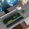 Picture of Colorful Wireless Computer Keyboards Mouse Combos, UBOTIE Polychrome Round Keycaps Retro PC Keyboards 2.4GHz Radio Frequency Connection with Optical Mouse(Green-Black)