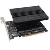 Picture of COMeap Quad NVMe PCIe Adapter M.2 NVMe SSD to PCI-e 4.0 3.0 x16 Card with Individual LED Indicator Heat Sink Support 2230 2242 2260 2280 NVMe SSD (PCI-e Bifurcation Required)