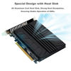 Picture of COMeap Quad NVMe PCIe Adapter M.2 NVMe SSD to PCI-e 4.0 3.0 x16 Card with Individual LED Indicator Heat Sink Support 2230 2242 2260 2280 NVMe SSD (PCI-e Bifurcation Required)