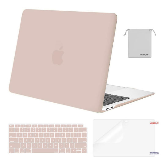 Picture of MOSISO Compatible with MacBook Air 13 inch Case 2022, 2021-2018 Release A2337 M1 A2179 A1932, Plastic Hard Shell&Keyboard Cover&Screen Film&Storage Bag for MacBook Air 13.3 inch Case, Camel