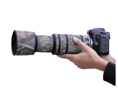 Picture of CHASING BIRDS Camouflage Waterproof Lens Coat for CANON RF 100-400mm F5.6-8 IS USM Rainproof Lens Protective Cover (Pine Camouflage, with Extender RF 1.4X)