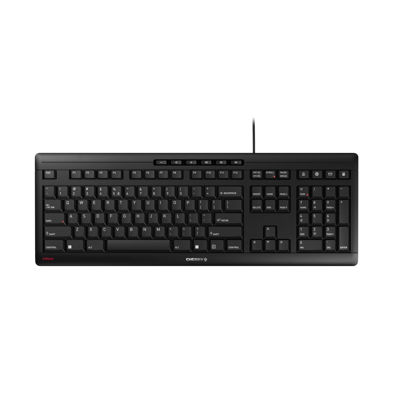 Picture of CHERRY Stream Keyboard Wired USB SX Scissors Mechanism QWERTY Whisper-Quiet Silent Keystroke for Home Office, Work or Personal Computer. Black