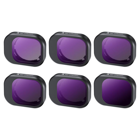 Picture of K&F Concept 6 Pack ND Filter Kit Compatible with DJI Mini 4 Pro, (ND4 ND8 ND16 ND32 ND64 ND1000) Multi-Coated Neutral Density Optical Glass Filters