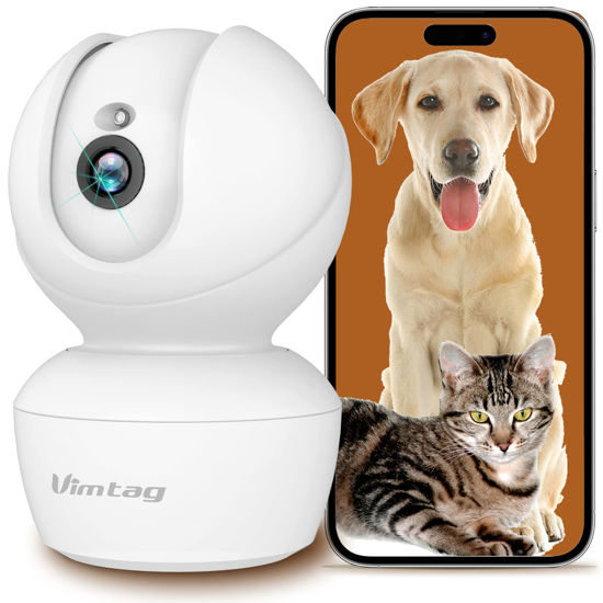 Picture of VIMTAG Indoor Camera, 2.5K/4MP HD 360° Pan/Tilt WiFi Camera for Dog/Pet/Baby/Home Security, AI Human/Sound/Motion Detection, Night Vision, 2-Way Audio, Cloud/Max 512GB TF Card Storage, Support Alexa