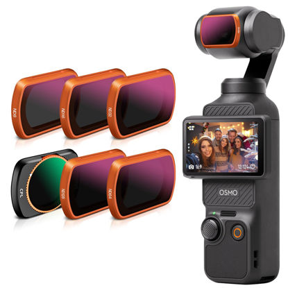 Picture of MINGVEN Magnetic Osmo Pocket 3 ND Filters Set - 6 Pack (CPL, ND8, ND16, ND32, ND64, ND128) Polarizing and Neutral Density Filter Kit for DJI Osmo Pocket 3