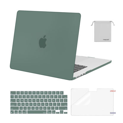 Picture of MOSISO Compatible with MacBook Air 15 inch Case 2024 2023 Release M3 A3114 M2 A2941 with Liquid Retina Display&Touch ID, Plastic Hard Shell&Keyboard Cover&Screen Protector&Storage Bag, Emerald Green