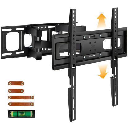 Picture of SweeEase 6 Arms TV Wall Mount for 26-65 inch, Full Motion Up Down Swivel Tilt Level Retractable TV Bracket for Flat Curved Max 110 lbs Max VESA 400x400mm TV, 8"-16"Wood Stud Articulating TV Wall Mount