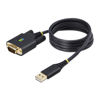 Picture of StarTech.com 3ft (1m) USB to Serial Adapter Cable, COM Retention, FTDI, USB-A to DB9 RS232, Interchangeable DB9 Screws/Nuts