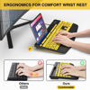 Picture of SABLUTE Large Print Keyboard Wired Computer Keyboards with Wrist Rest, Phone Holder, Big Letters Easy to Read Compatible Windows, Desktop, Laptop, Yellow