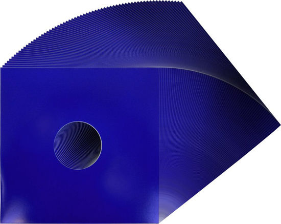 Picture of (50) 12" Colored Vinyl Record Jackets with Center Hole - Glossy Blue #12JWBLHH