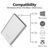 Picture of HWAYO 1TB Portable External Hard Drive, USB3.1 Gen 1 Type C Ultra Slim 2.5'' HDD Storage Compatible for PC, Desktop, Laptop, Mac, Xbox One (Silver)