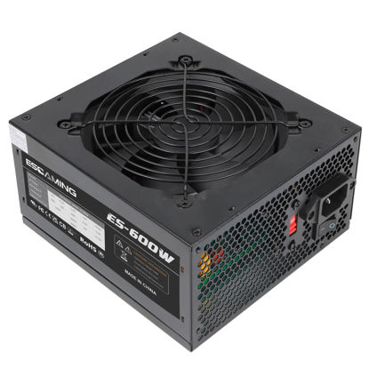 Picture of ESGAMING 600W ATX Power Supply with Auto-Thermally Controlled 120mm Fan ATX Gaming Power Supply PSU